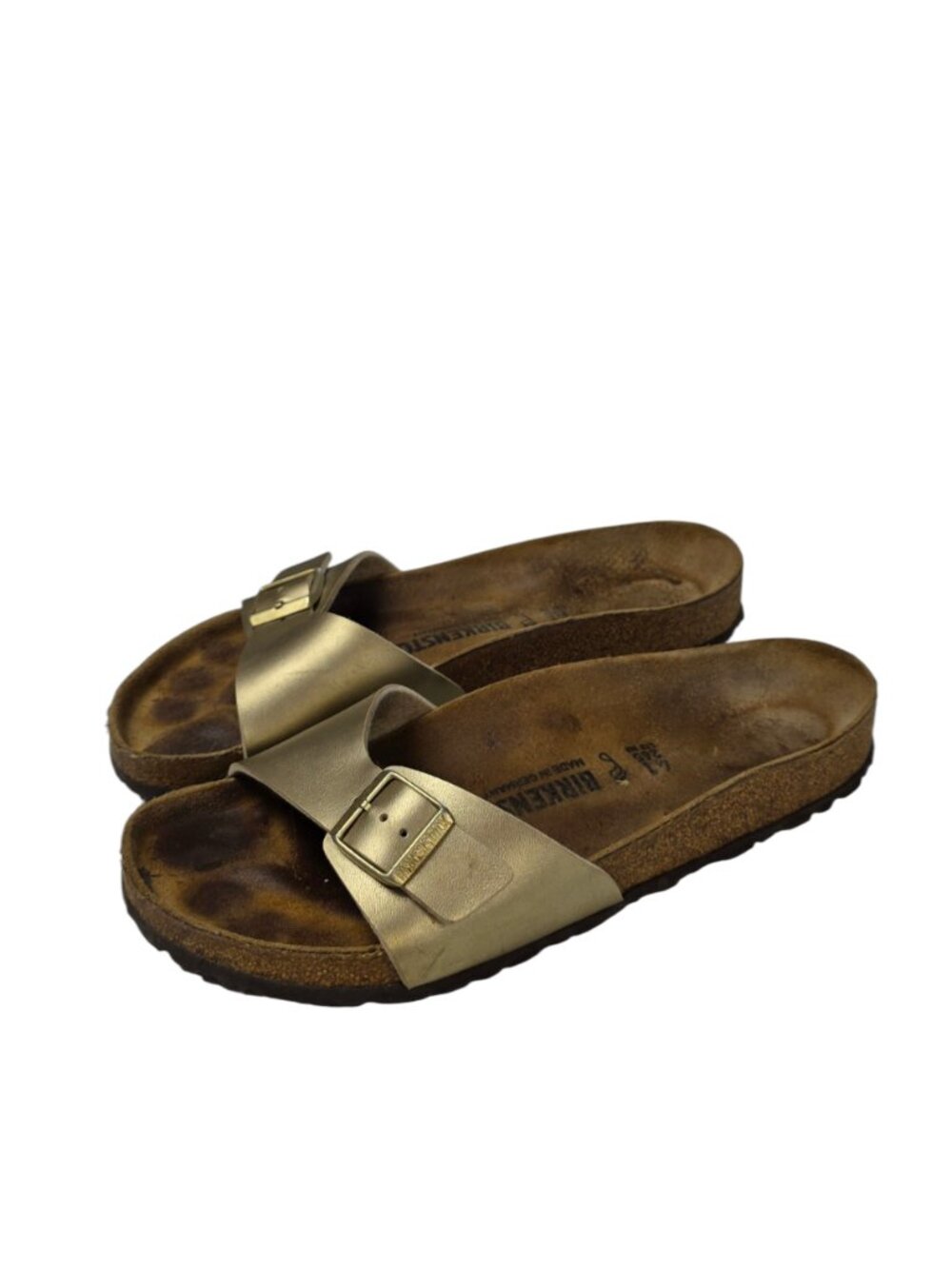 Birkenstock Madrid Birko Flor Sandals, Slip On, Slide, Gold, Size 41 / 10